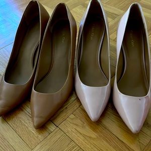 Calvin Klein Patent Leather Pink and Leather Brown (Tan) Heels Size 10